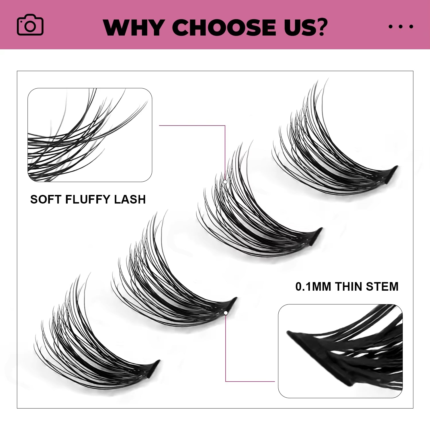 GROINNEYA DIY Lashes Extension Kit Individual Lashes Clusters Faux Mink Eyelash Extension Mix Set with Lash Natural Look Makeup