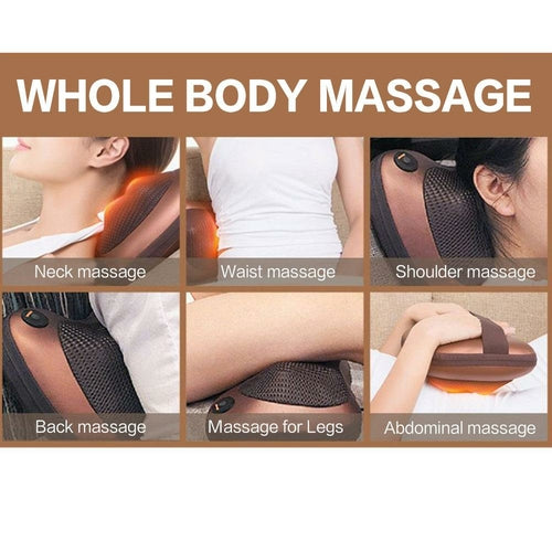 Tragbares Massagekissen 4 Köpfe — Wärme & Entspannung