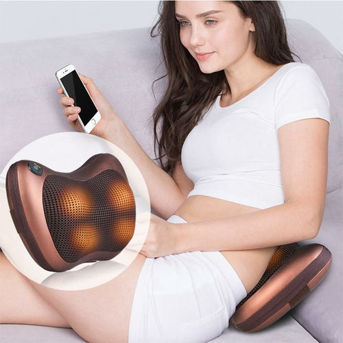 Coussin Massant Portable 4 Têtes — Chaleur & Détente