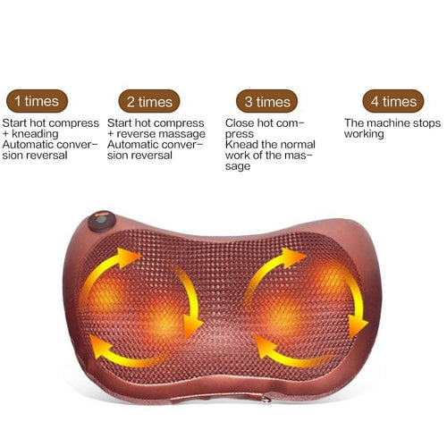 Coussin Massant Portable 4 Têtes — Chaleur & Détente